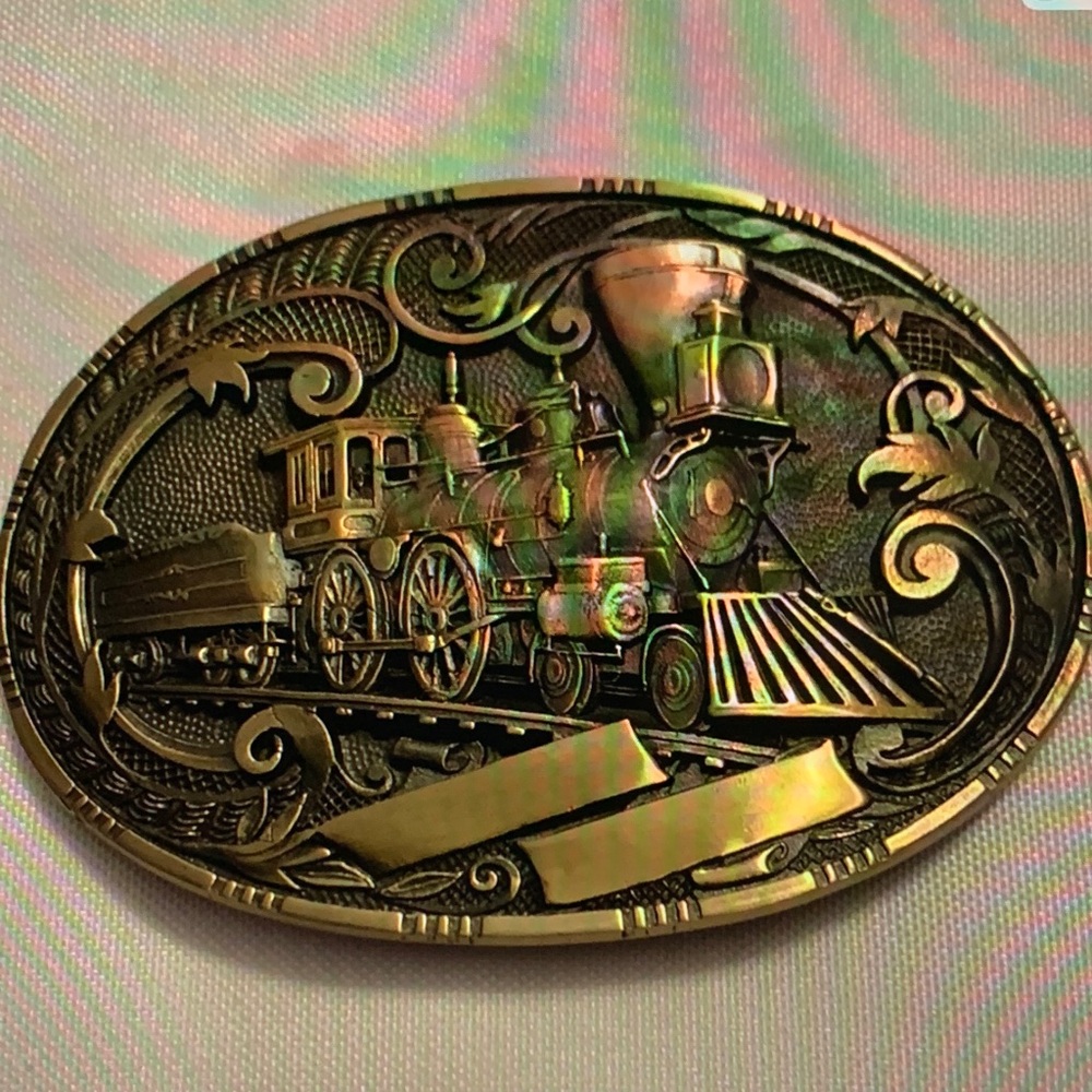 Award Design Medals Vintage Locomotive Belt Buckle